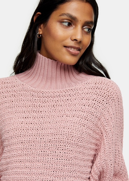 Różowy sweter Topshop w stylu casual