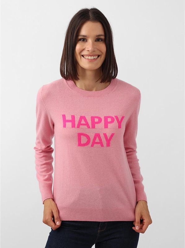 Różowy sweter Zwillingsherz w stylu casual