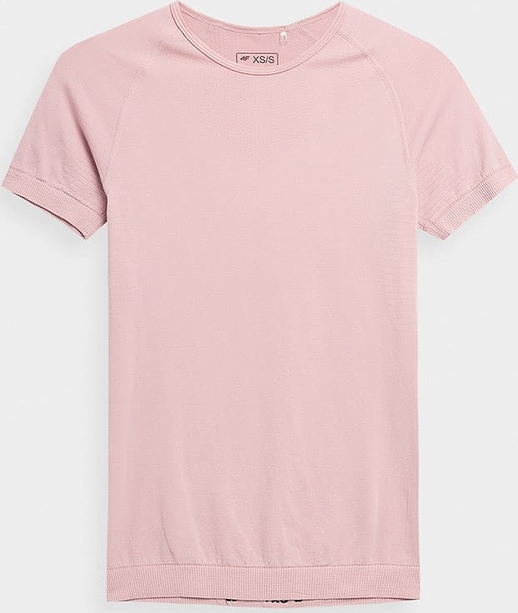 Różowy t-shirt 4F w sportowym stylu z okrągłym dekoltem