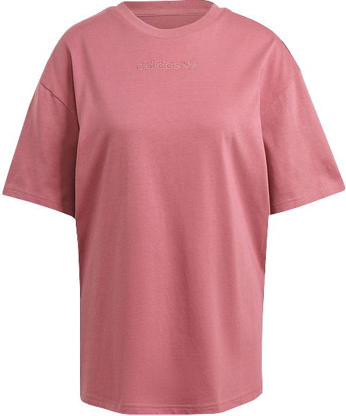 Różowy t-shirt Adidas Originals w sportowym stylu z krótkim rękawem