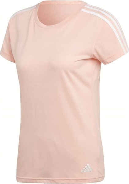 Różowy t-shirt Adidas z bawełny w sportowym stylu
