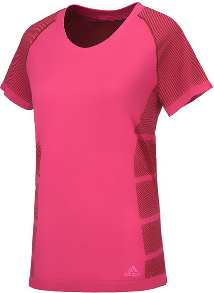 Różowy t-shirt Adidas z okrągłym dekoltem