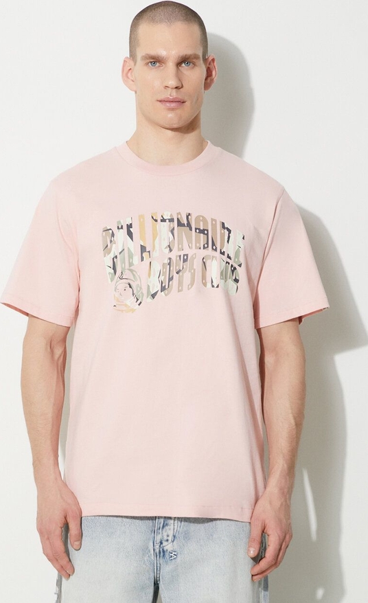 Różowy t-shirt Billionaire Boys Club z krótkim rękawem w młodzieżowym stylu