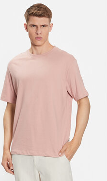 Różowy t-shirt Blend w stylu casual z krótkim rękawem