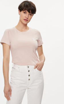 Różowy t-shirt Calvin Klein z krótkim rękawem