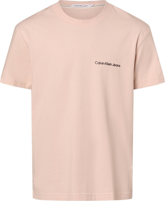 Różowy t-shirt Calvin Klein z krótkim rękawem w stylu casual