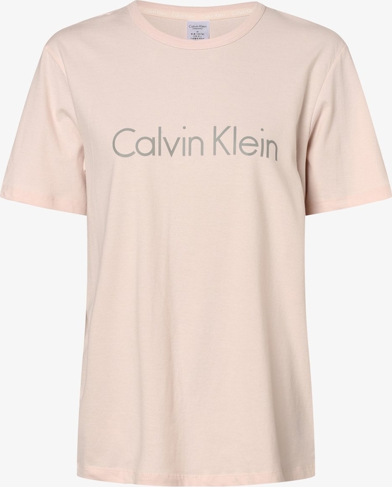 Różowy t-shirt Calvin Klein z nadrukiem w stylu casual