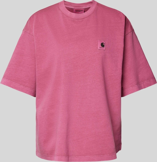 Różowy t-shirt Carhartt WIP w stylu casual z krótkim rękawem