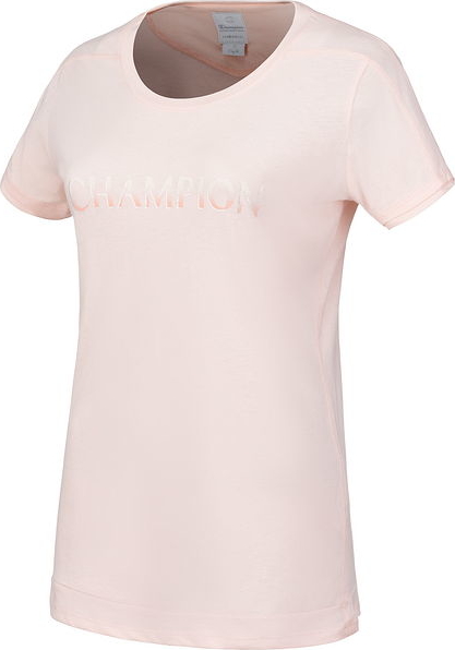 Różowy t-shirt Champion z okrągłym dekoltem
