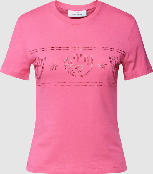 Różowy t-shirt Chiara Ferragni
