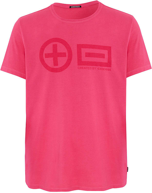 Różowy t-shirt Chiemsee w młodzieżowym stylu z krótkim rękawem