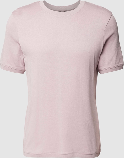 Różowy t-shirt Cinque w stylu casual z bawełny