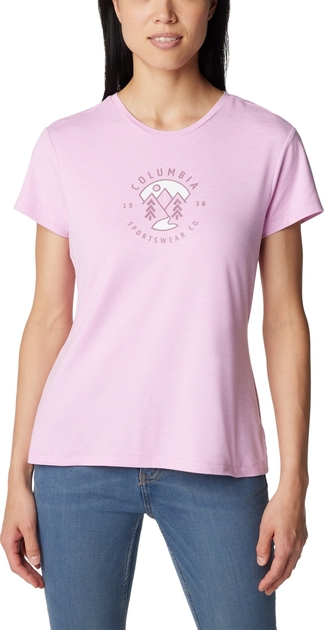 Różowy t-shirt Columbia z tkaniny