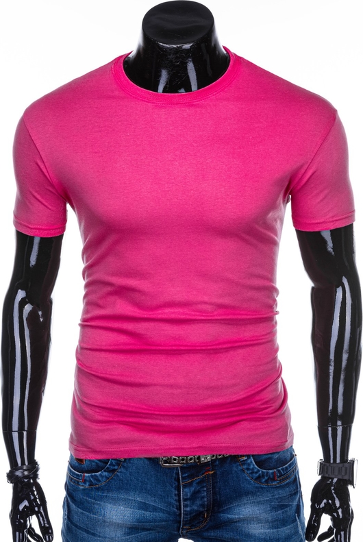 Różowy t-shirt Edoti z krótkim rękawem