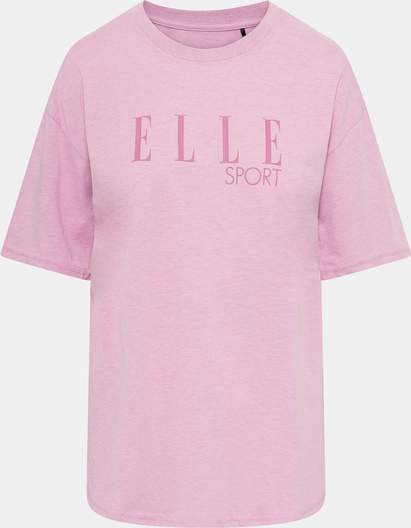 Różowy t-shirt Elle z okrągłym dekoltem
