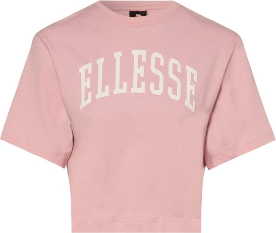 Różowy t-shirt Ellesse w młodzieżowym stylu z bawełny