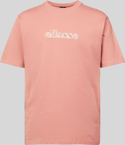 Różowy t-shirt Ellesse z bawełny