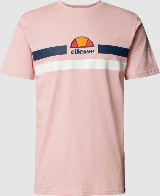 Różowy t-shirt Ellesse z nadrukiem z krótkim rękawem w młodzieżowym stylu