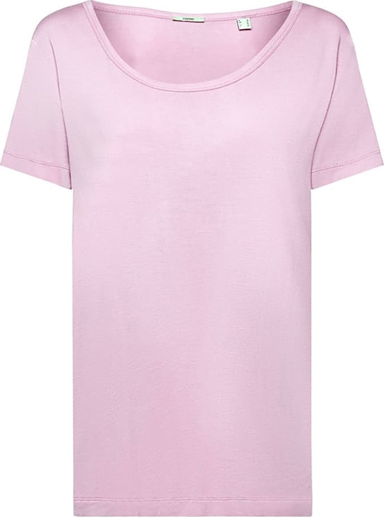 Różowy t-shirt Esprit z krótkim rękawem