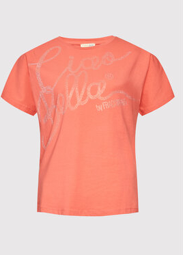 Różowy t-shirt Fracomina z krótkim rękawem w młodzieżowym stylu