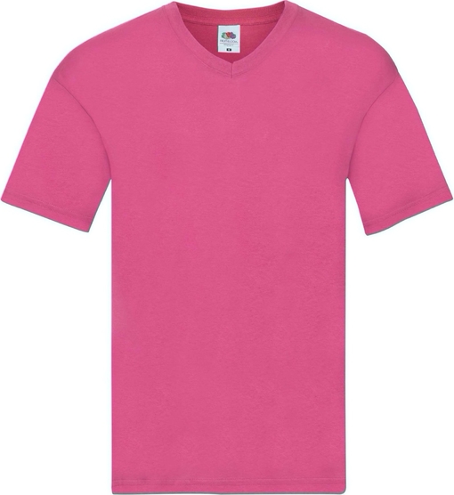 Różowy t-shirt Fruit Of The Loom z krótkim rękawem