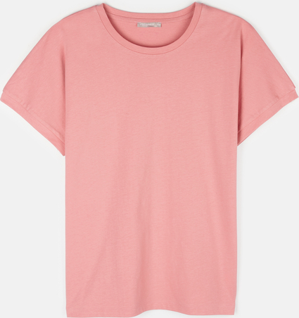 Różowy t-shirt Gate z bawełny