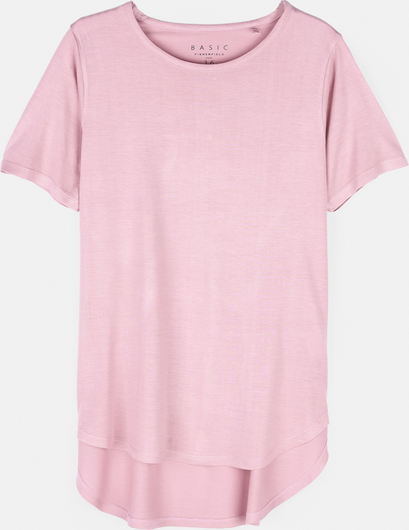 Różowy t-shirt Gate z krótkim rękawem