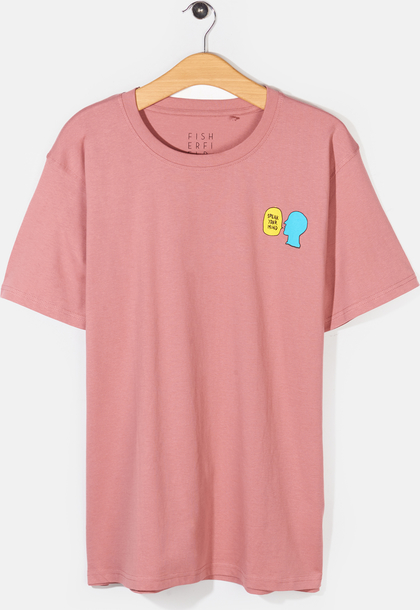 Różowy t-shirt Gate z nadrukiem