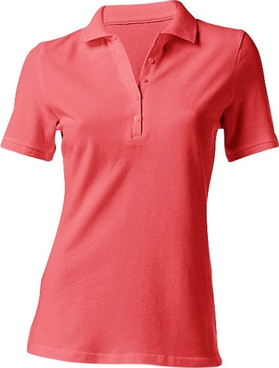 Różowy t-shirt Heine z dekoltem w kształcie litery v w stylu casual