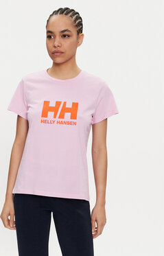 Różowy t-shirt Helly Hansen z okrągłym dekoltem