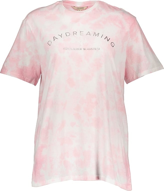 Różowy t-shirt Herrlicher z bawełny