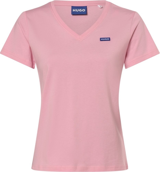 Różowy t-shirt Hugo Blue z krótkim rękawem w stylu casual