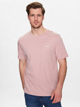 Różowy t-shirt Hugo Boss w stylu casual z krótkim rękawem