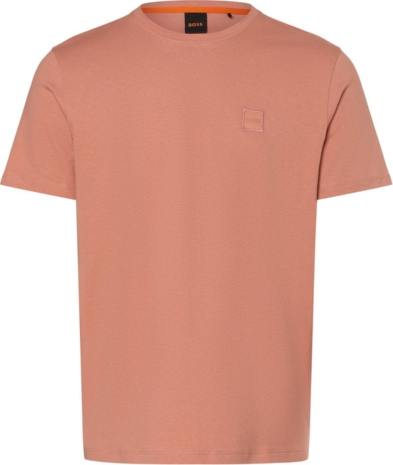 Różowy t-shirt Hugo Boss w stylu casual z krótkim rękawem z bawełny