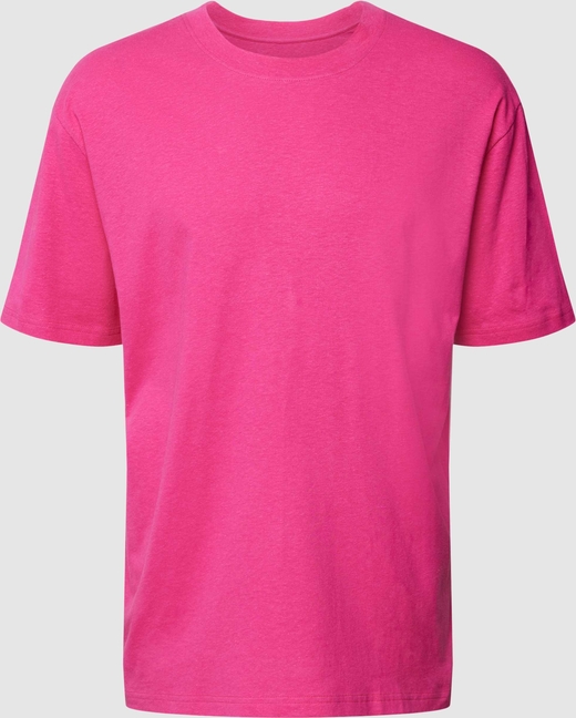 Różowy t-shirt Jake*s Studio Men w stylu casual z krótkim rękawem