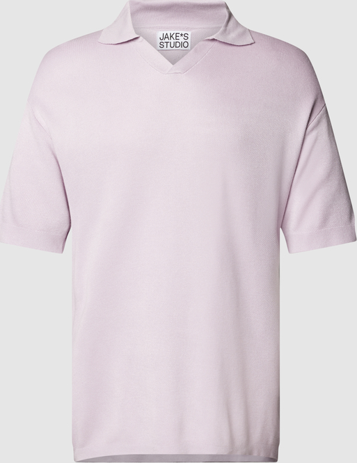 Różowy t-shirt Jake*s Studio Men z krótkim rękawem w stylu casual
