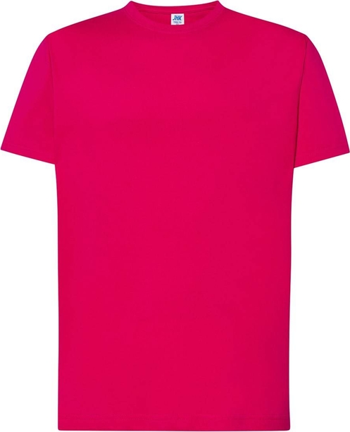 Różowy t-shirt JK Collection w stylu casual z bawełny z krótkim rękawem