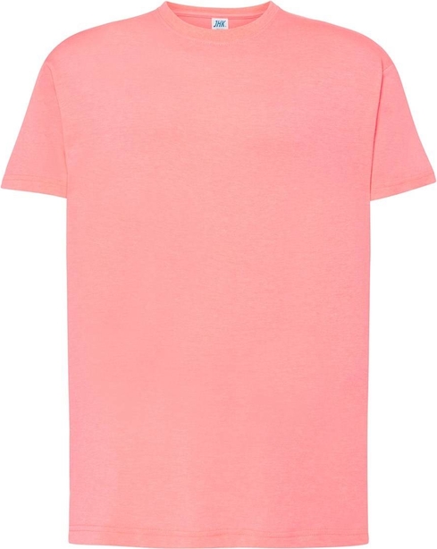 Różowy t-shirt JK Collection z krótkim rękawem w stylu casual z bawełny