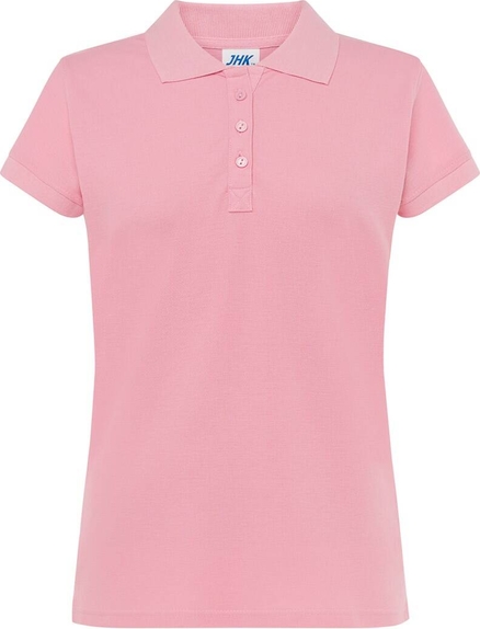 Różowy t-shirt JK Collection z okrągłym dekoltem w stylu casual