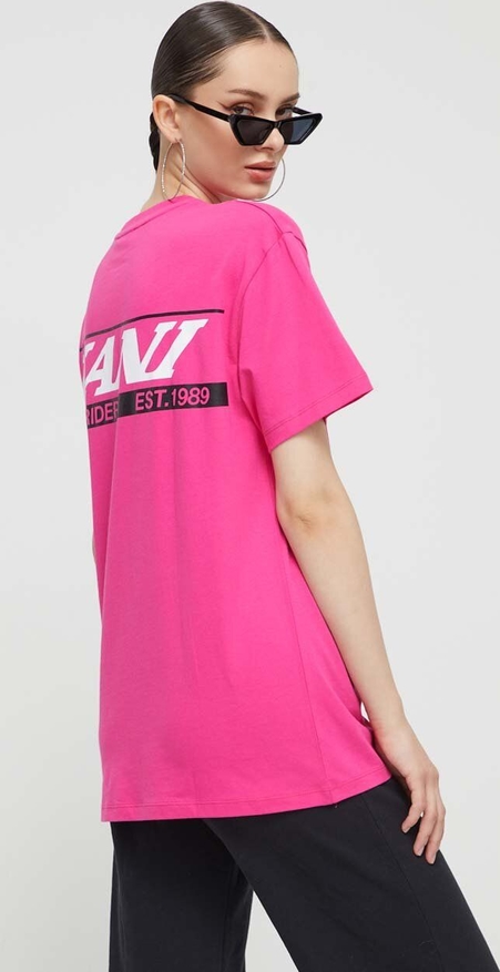 Różowy t-shirt Karl Kani z bawełny