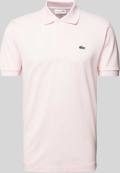 Różowy t-shirt Lacoste w stylu casual z krótkim rękawem