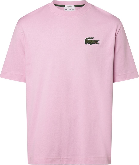Różowy t-shirt Lacoste z krótkim rękawem