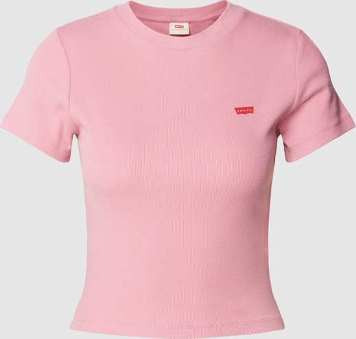 Różowy t-shirt Levis z bawełny