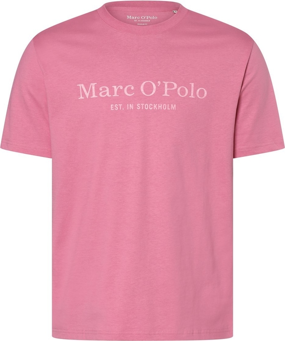 Różowy t-shirt Marc O'Polo w stylu vintage z krótkim rękawem