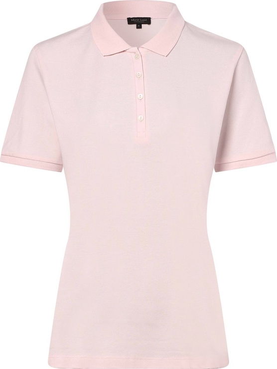 Różowy t-shirt Marie Lund w stylu klasycznym z bawełny
