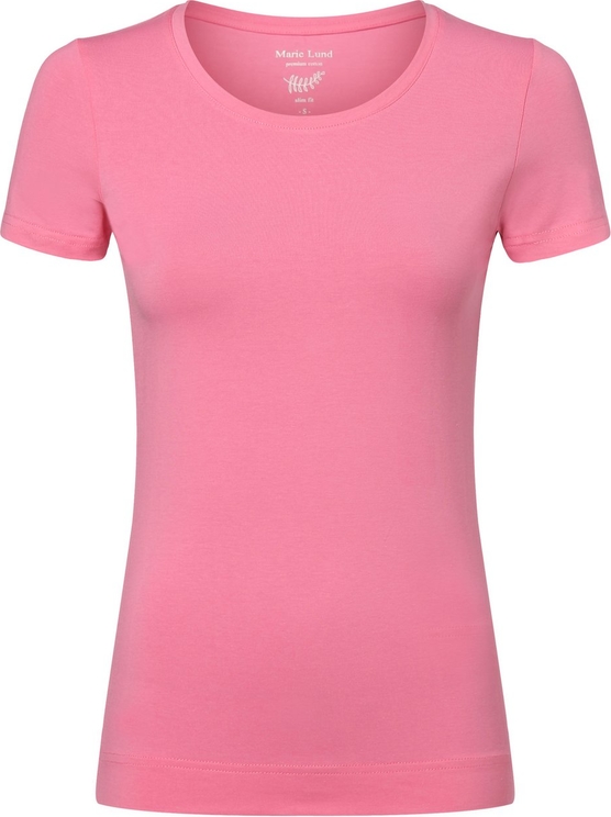 Różowy t-shirt Marie Lund z dżerseju