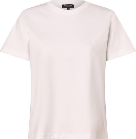 Różowy t-shirt Marie Lund z krótkim rękawem z okrągłym dekoltem w stylu casual