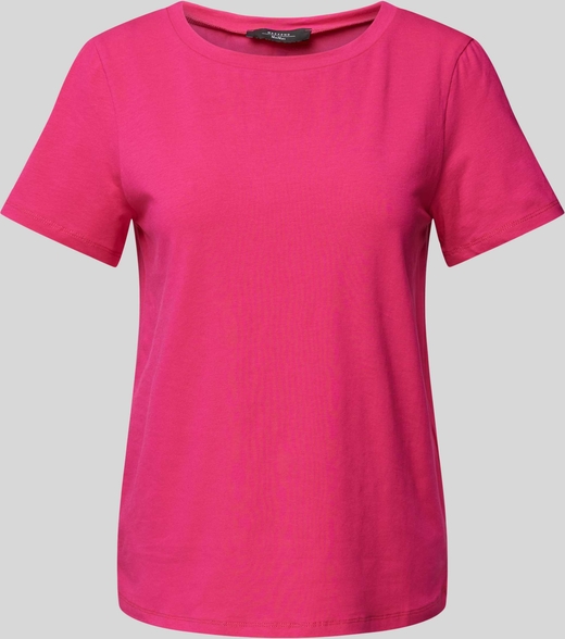 Różowy t-shirt MaxMara z krótkim rękawem z bawełny
