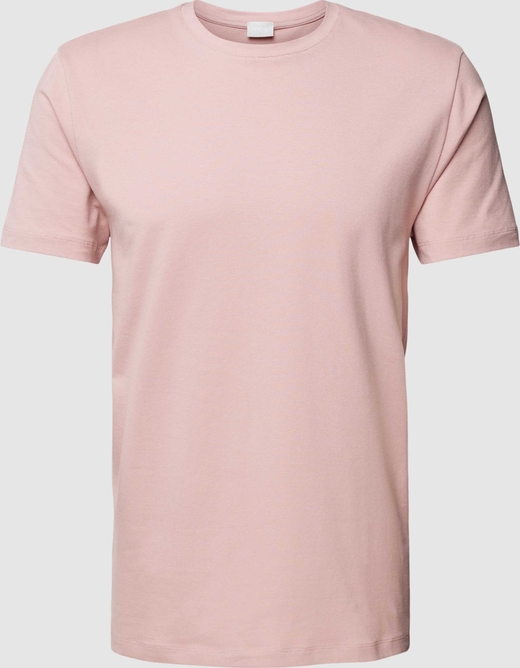 Różowy t-shirt Mey z bawełny z krótkim rękawem
