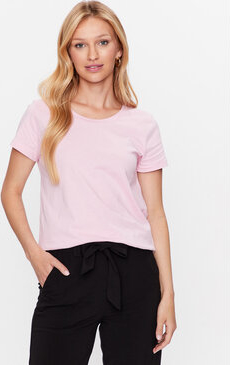 Różowy t-shirt MODIVO z krótkim rękawem z okrągłym dekoltem